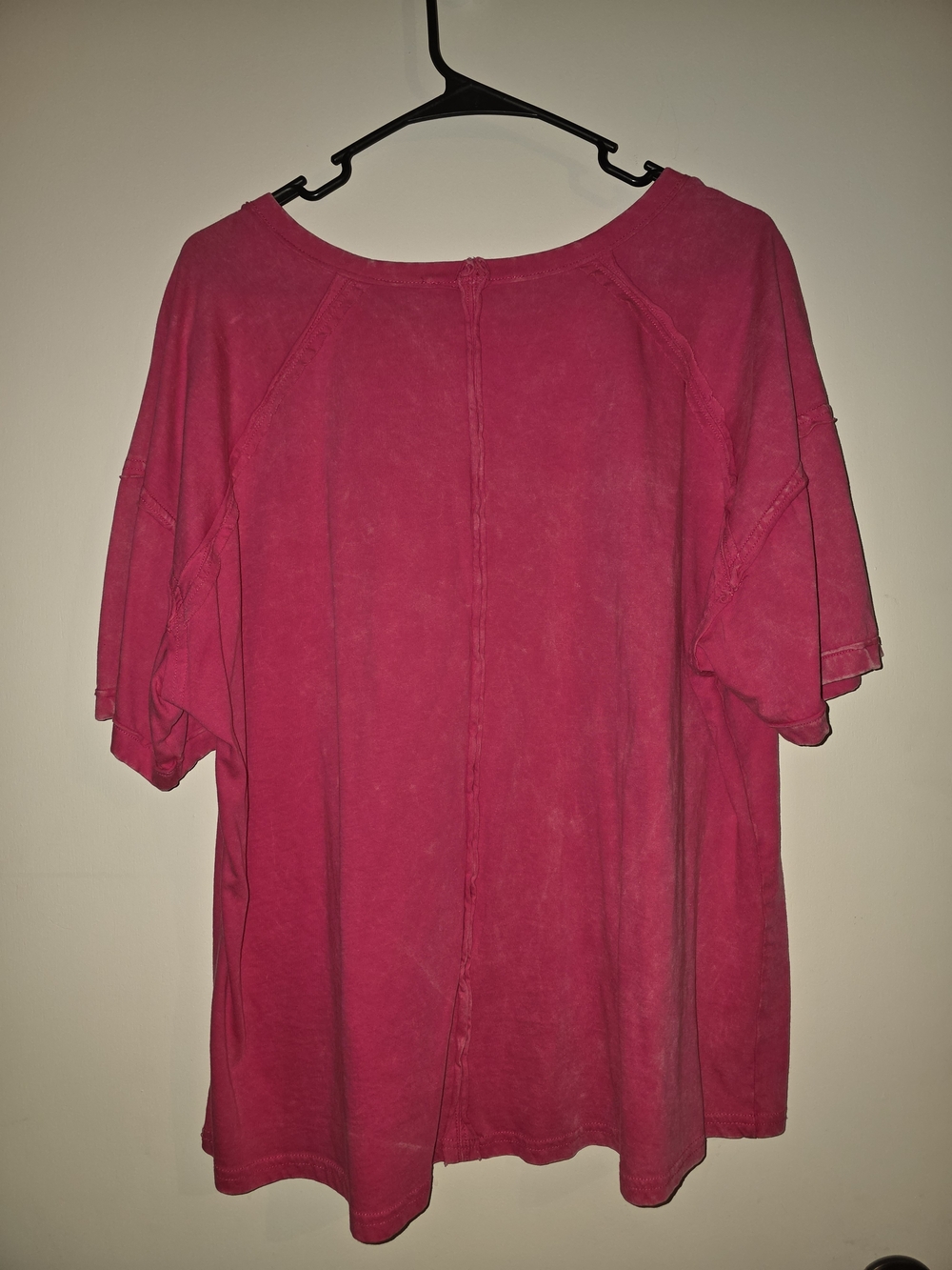 Zenana Outfitters Relaxed Short Sleeve Tee in Fuchsia - Picture 2 of 4